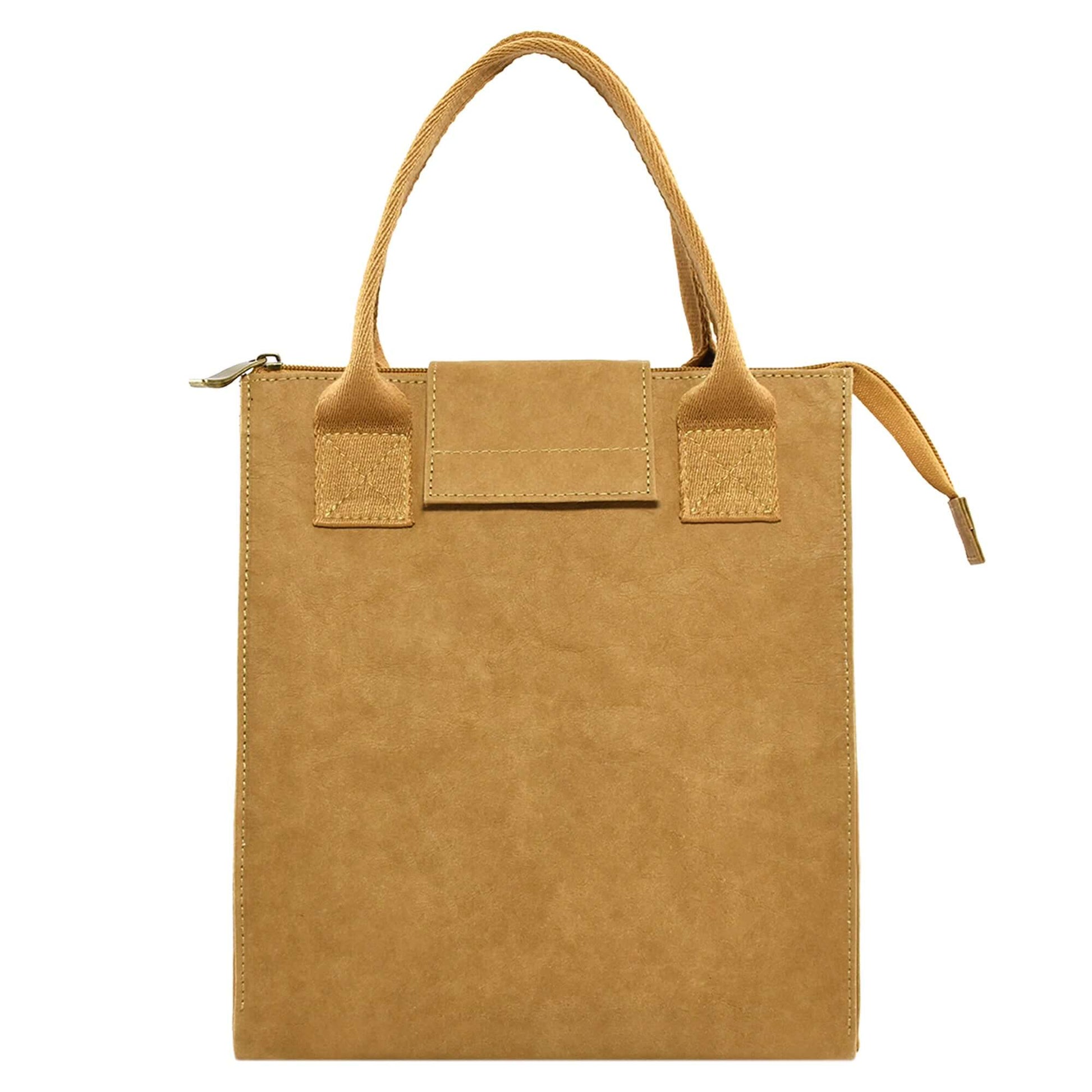 Maryo Kraft Paper Lunch Bag in brown, shown from the front against a white background, highlighting its eco-friendly, durable design and practical functionality.