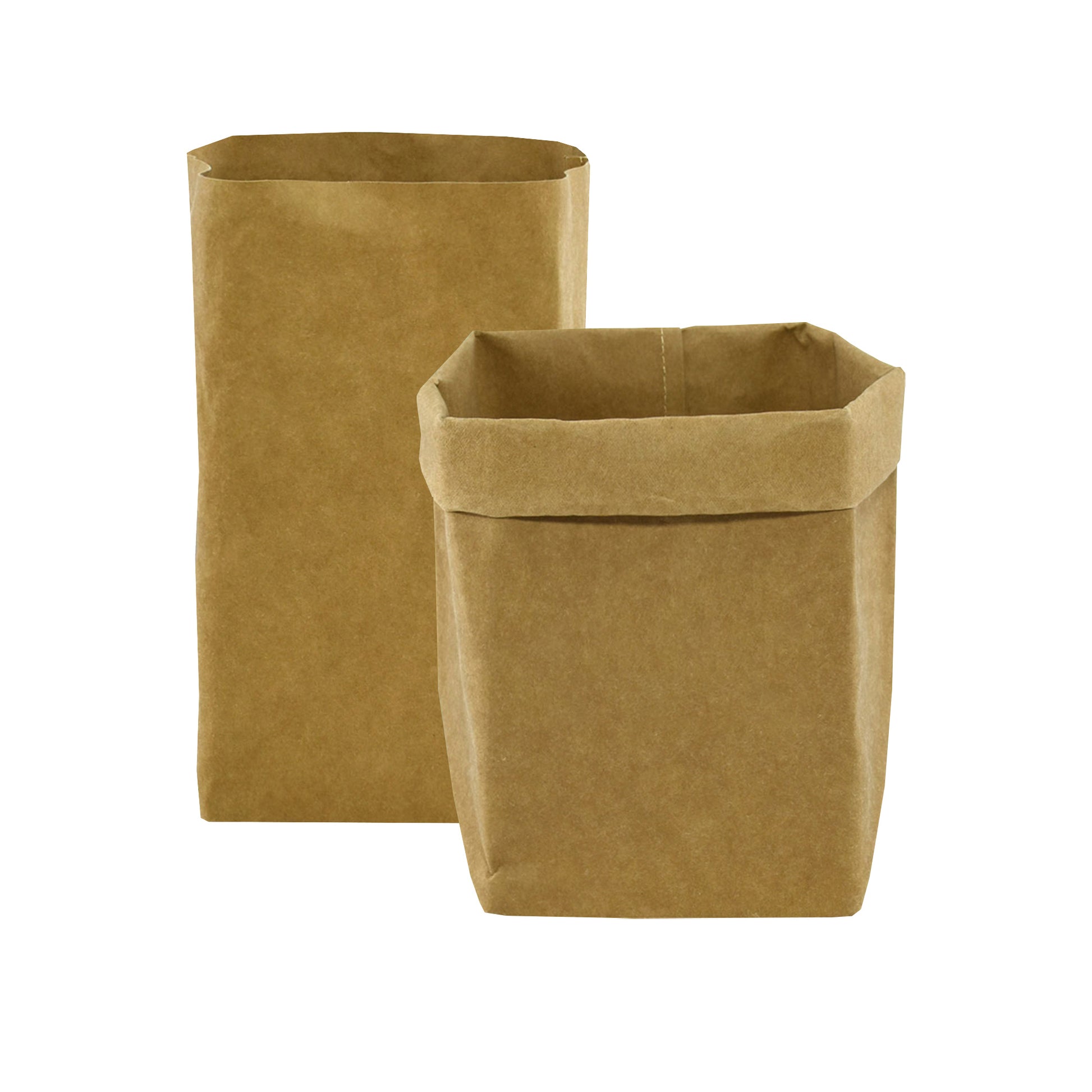 Sewo Kraft Paper Storage Bag – Large shown front on with a white background, showcasing its durable construction and stylish appearance.