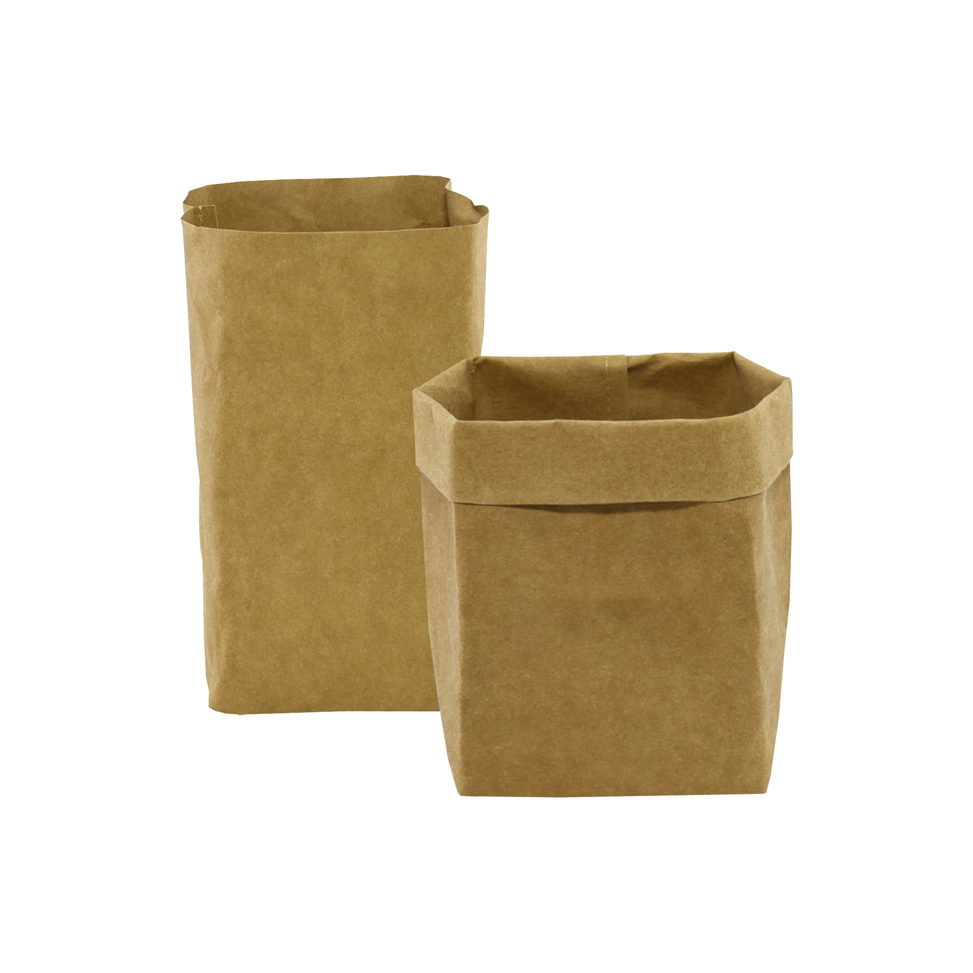 Sewo Kraft Paper Storage Bag – Medium shown front on with a white background, showcasing its durable and stylish construction.