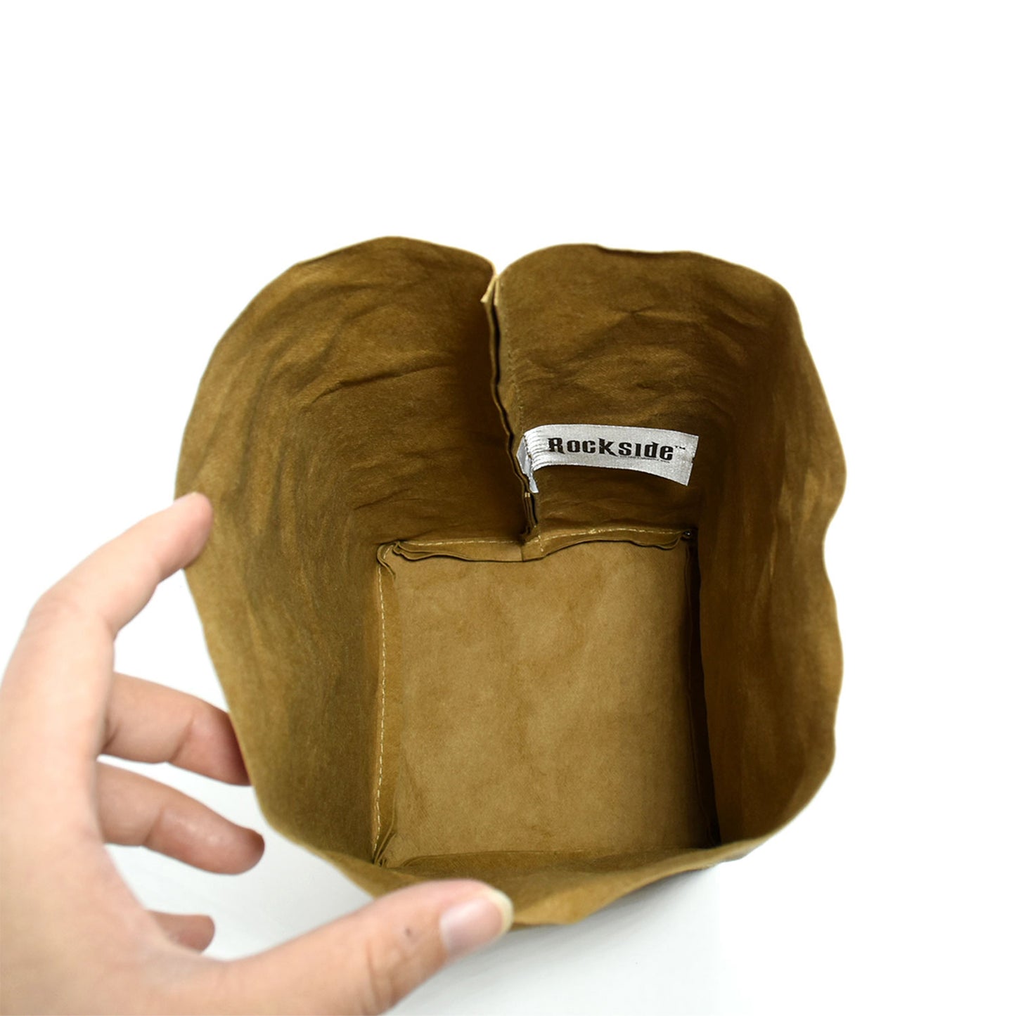 Sewo Kraft Paper Storage Bag – Medium shown from above, displaying the inside of the bag to highlight its practical, versatile design.