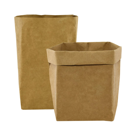 Sewo Kraft Paper Storage Bag – Extra Large shown front on with a white background, showcasing its durable and stylish construction.
